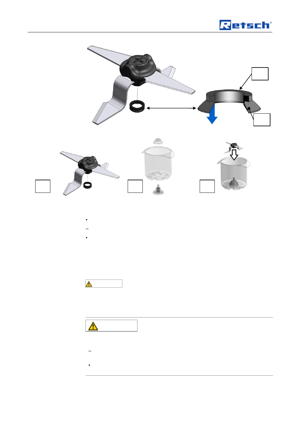 Operating the machine, 7 inserting the grinding jar, Caution | Retsch GM 300 User Manual | Page 22 / 44