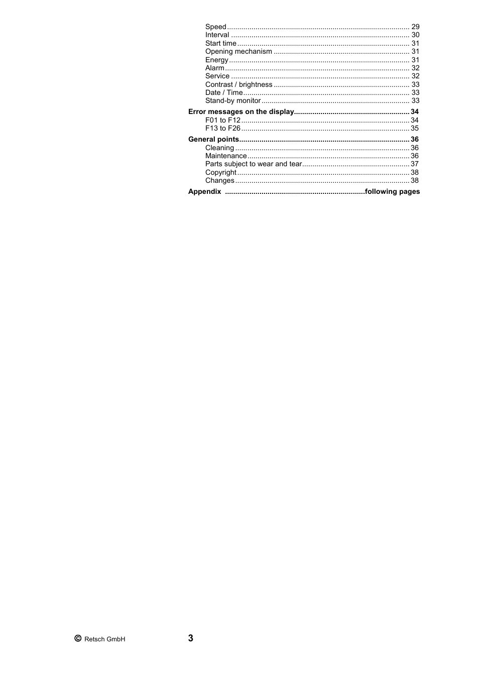 Retsch PM 200 User Manual | Page 3 / 44