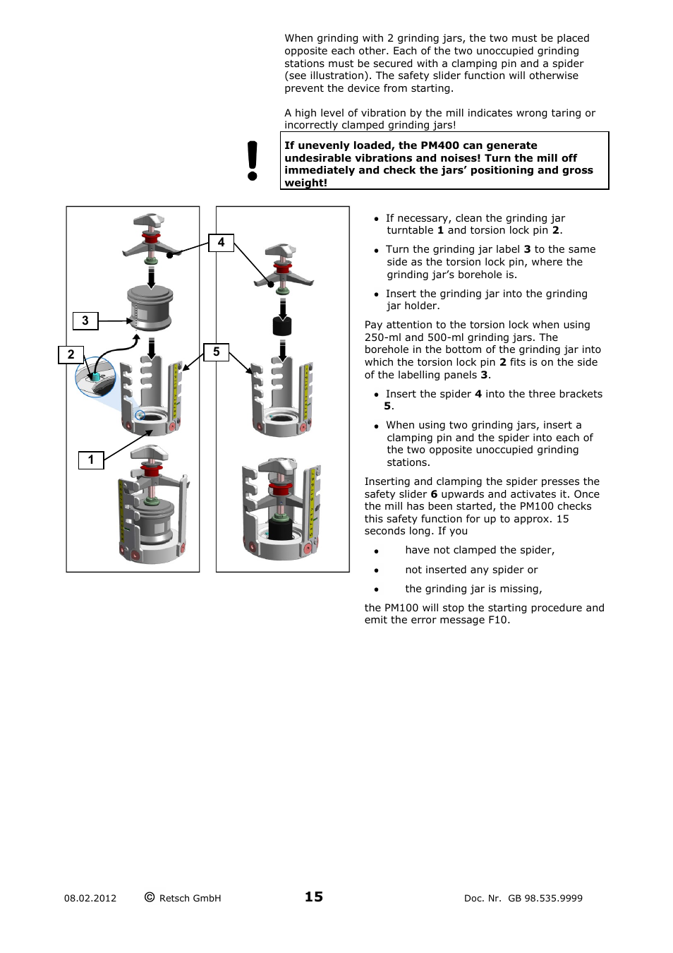 Retsch PM 400 User Manual | Page 15 / 36