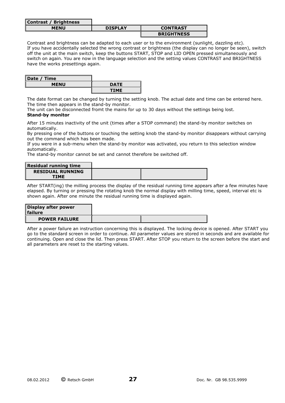 Retsch PM 400 User Manual | Page 27 / 36