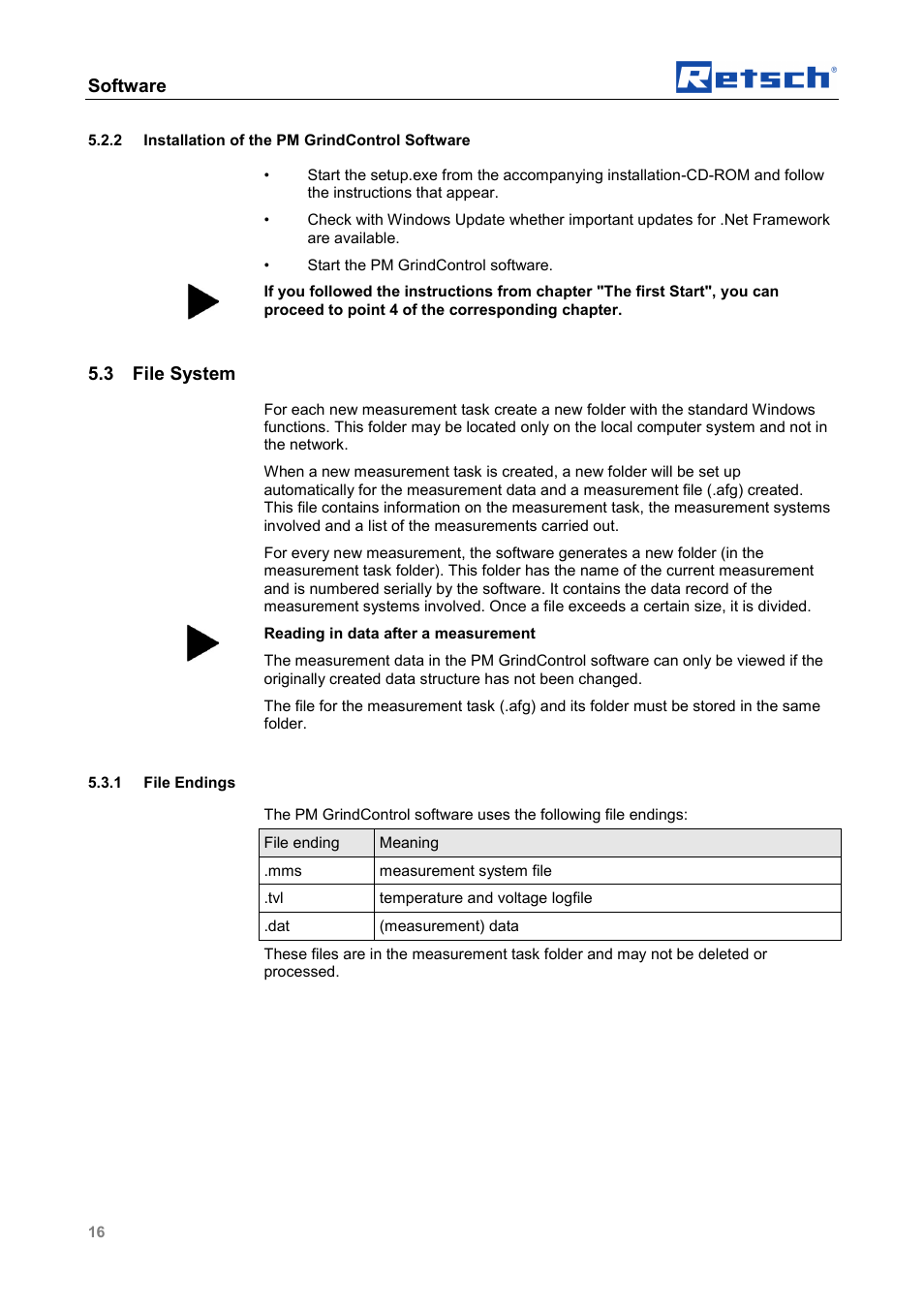 Software, 3 file system | Retsch PM GrindControl User Manual | Page 16 / 48