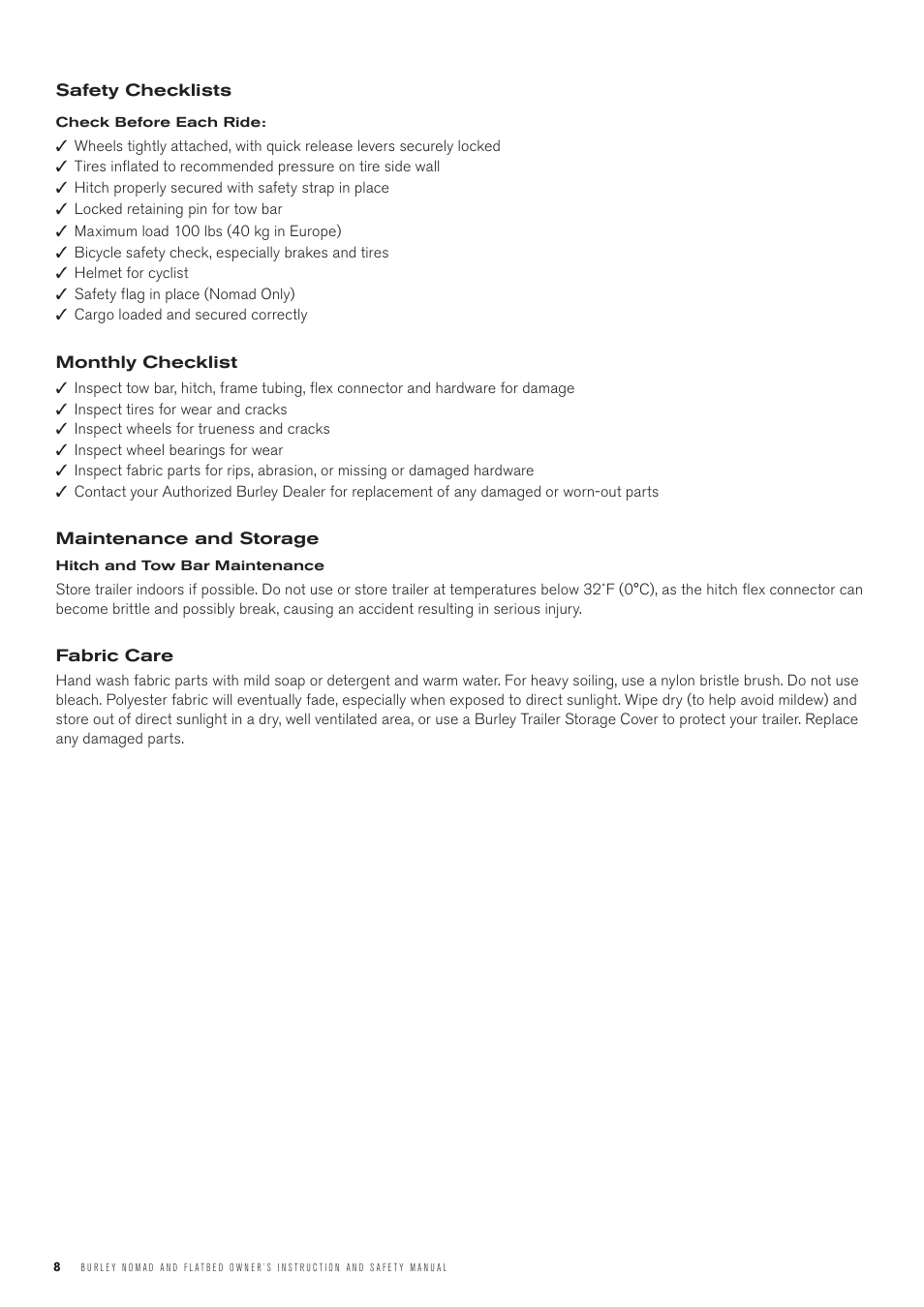 Burley Cargo User Manual | Page 8 / 12