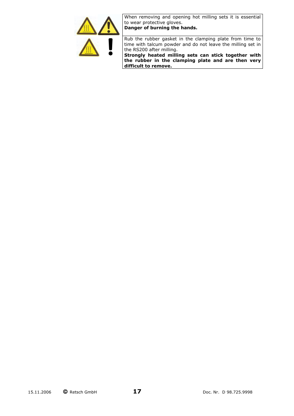 Retsch RS 200 User Manual | Page 17 / 32