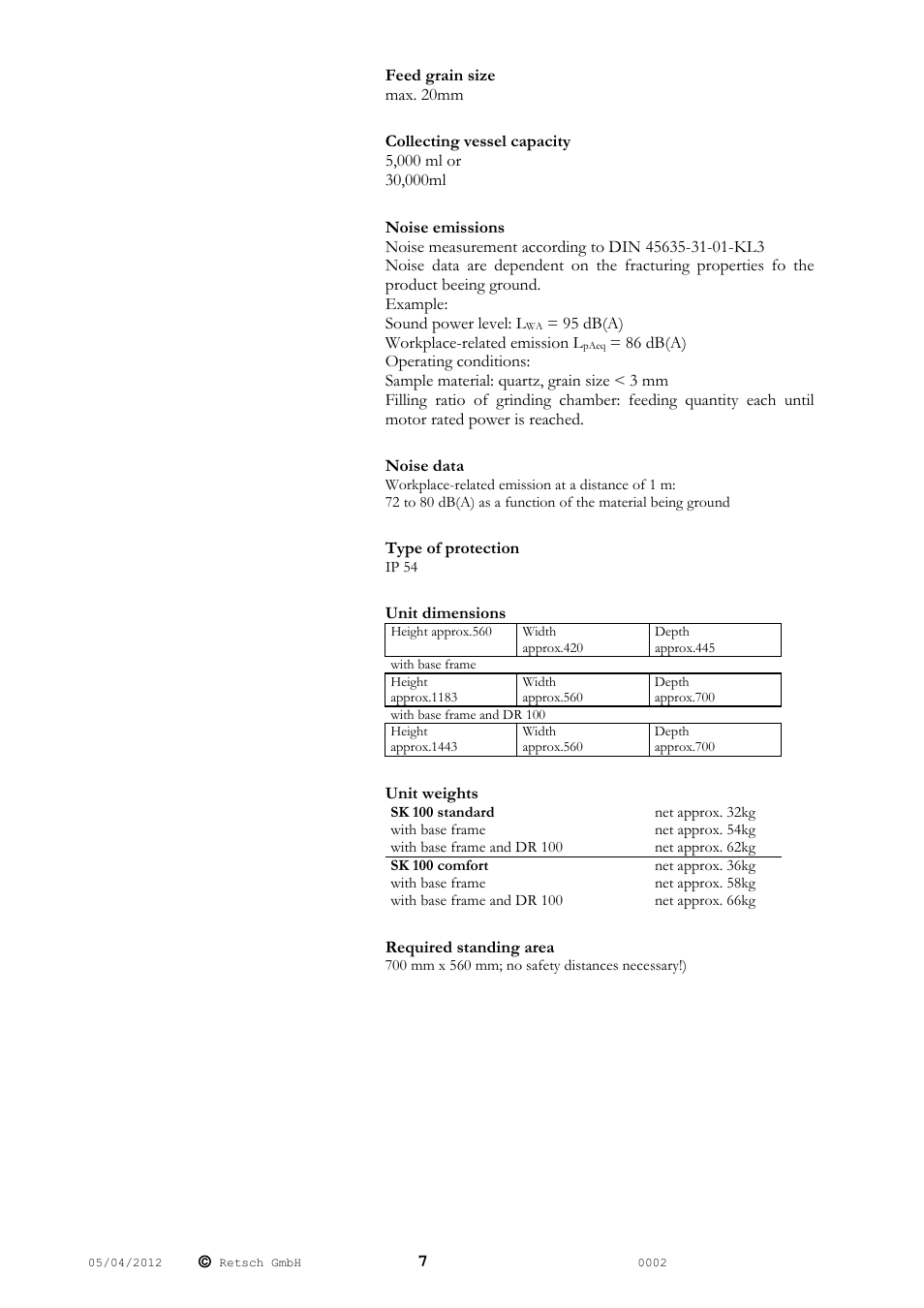 Retsch SK 100 User Manual | Page 7 / 24