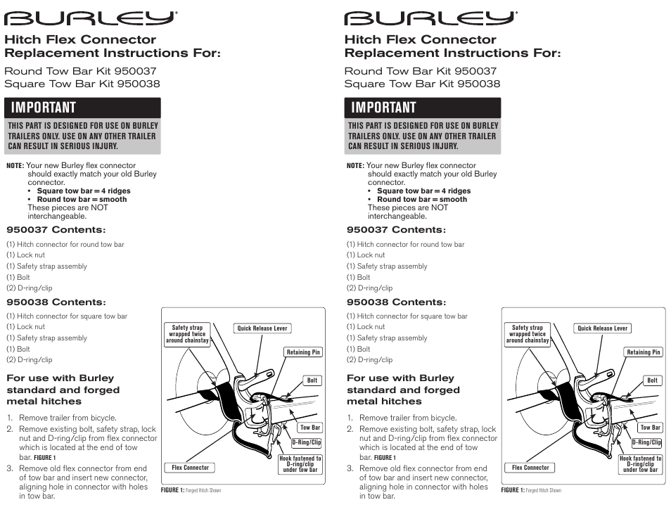 Burley 950038 User Manual | 2 pages