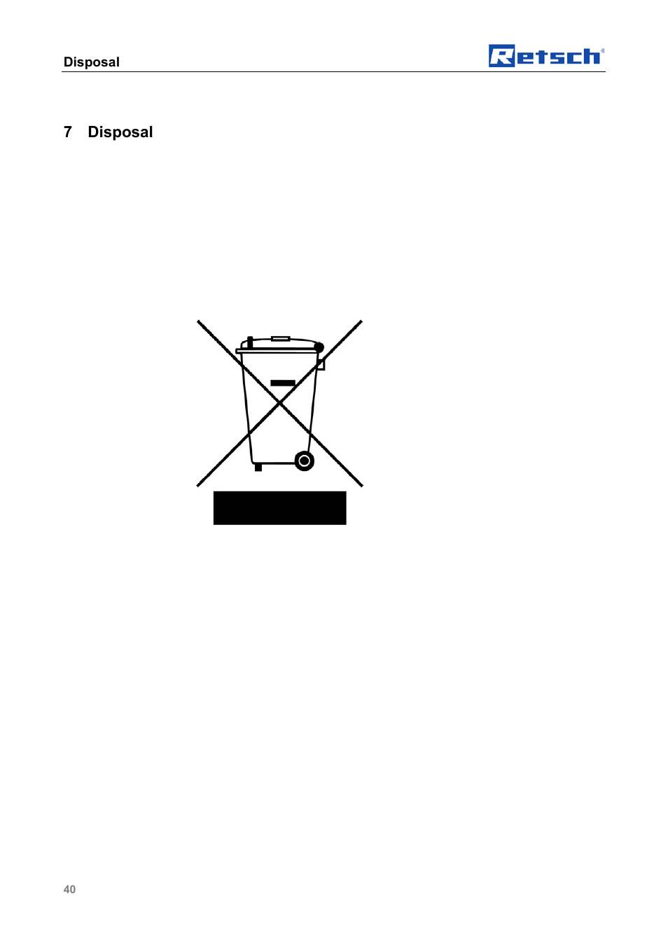 Disposal, 7 disposal | Retsch SM 100 User Manual | Page 40 / 48