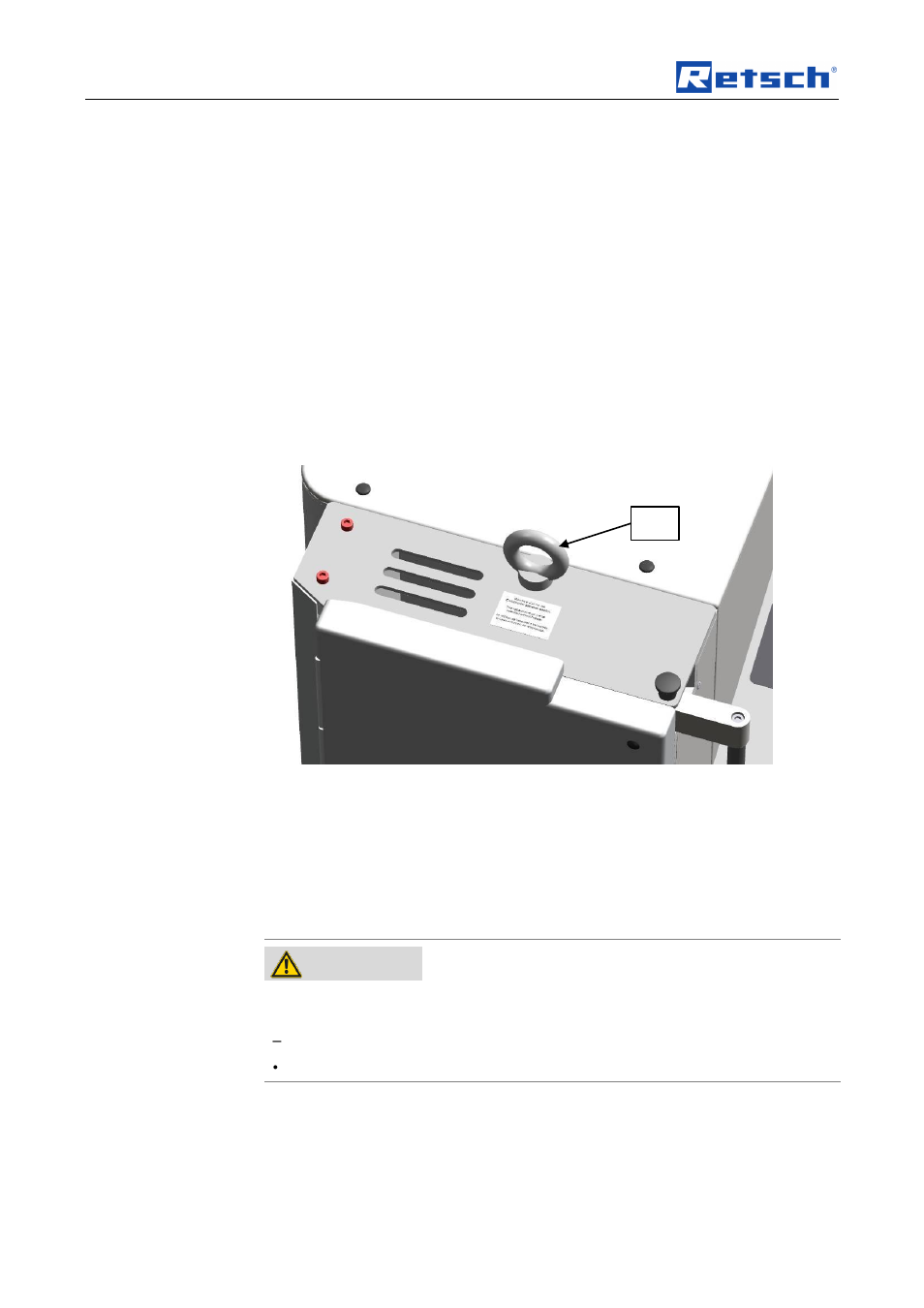 Transport, scope of delivery, installation, 7 removing transport safeguards, 8 mounting the feed hopper | Warning | Retsch SM 200 User Manual | Page 12 / 48