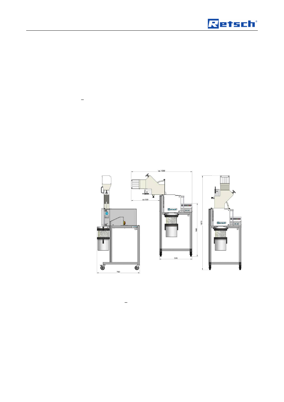 Technical data, 4 motor rotation speed, 5 receptacle volume | 6 rated power, 7 dimensions and weight, 8 required floor space | Retsch SM 200 User Manual | Page 18 / 48