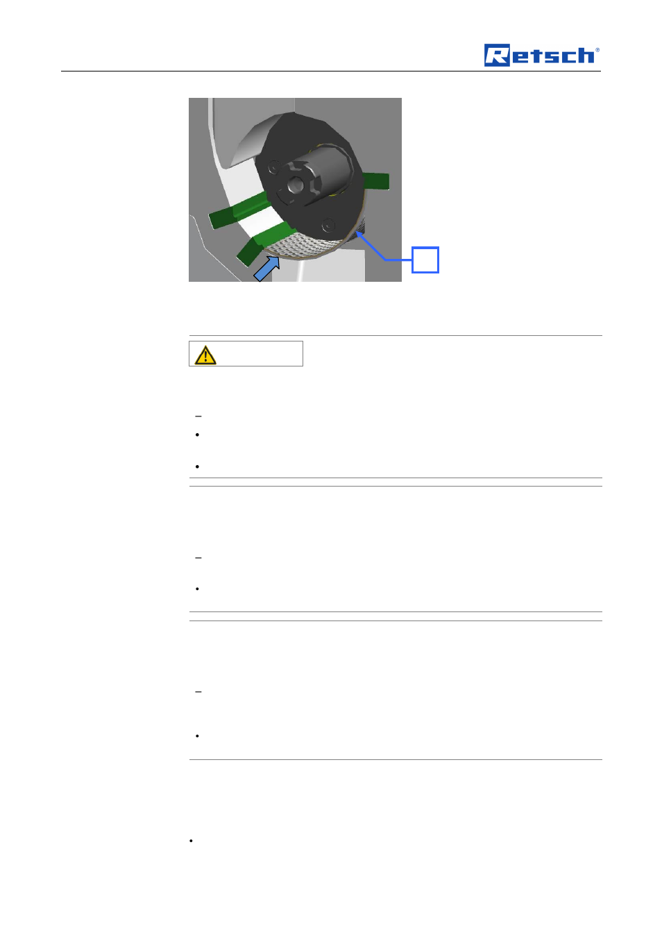 Operating the machine, 6 replacing the rotor, Caution | Retsch SM 300 User Manual | Page 24 / 44