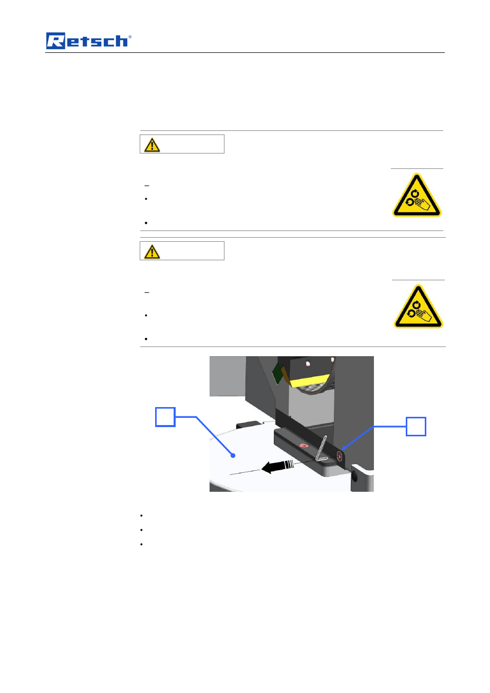 7 assembling and using the cyclone, A1 1 av 1, Assembling and using the cyclone | 1 cyclone assembly, Caution | Retsch SM 300 User Manual | Page 29 / 44
