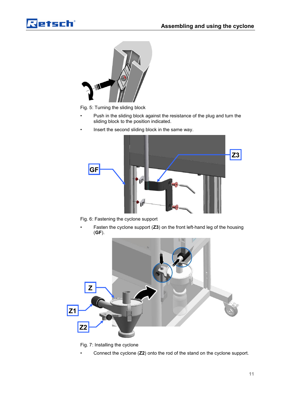 Zz1 z2 z3 gf | Retsch Cyclone - SM 300 User Manual | Page 11 / 20