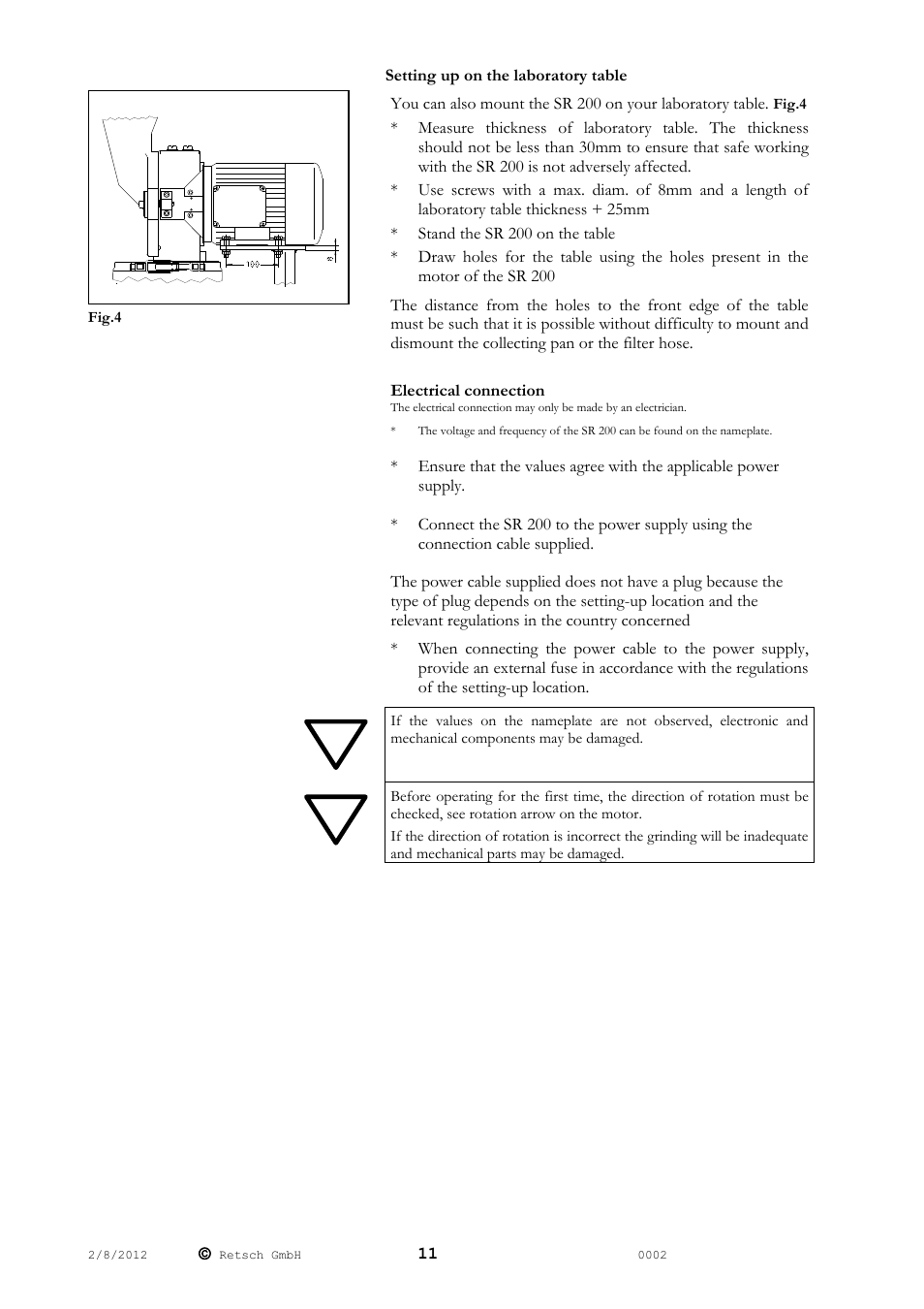Retsch SR 200 User Manual | Page 11 / 24