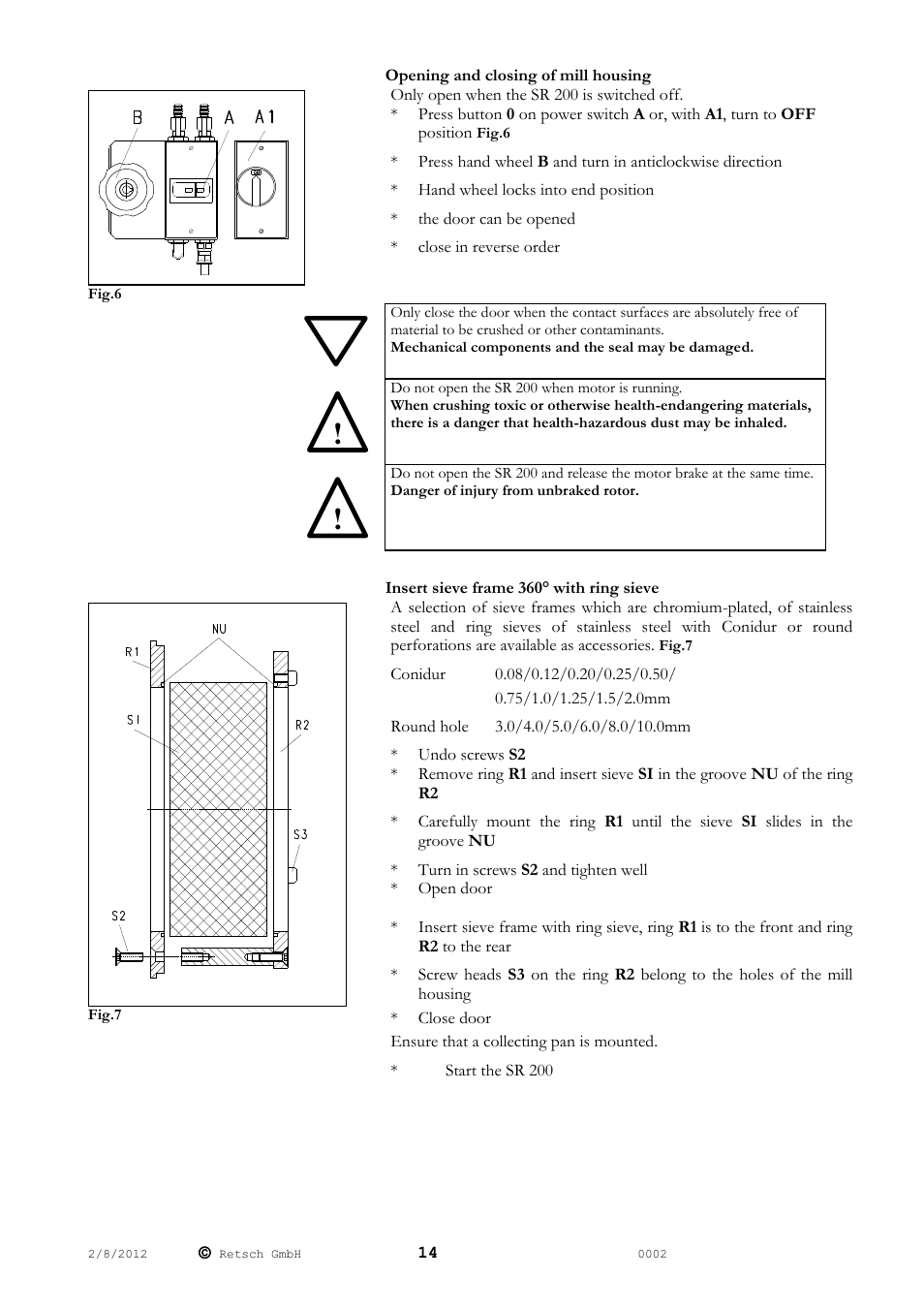 Retsch SR 200 User Manual | Page 14 / 24