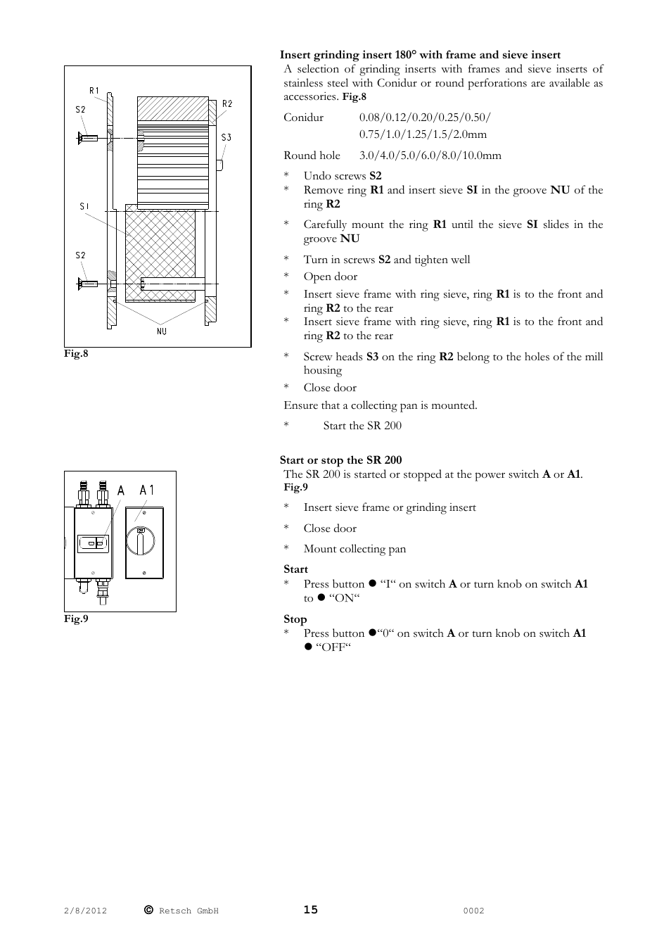 Retsch SR 200 User Manual | Page 15 / 24