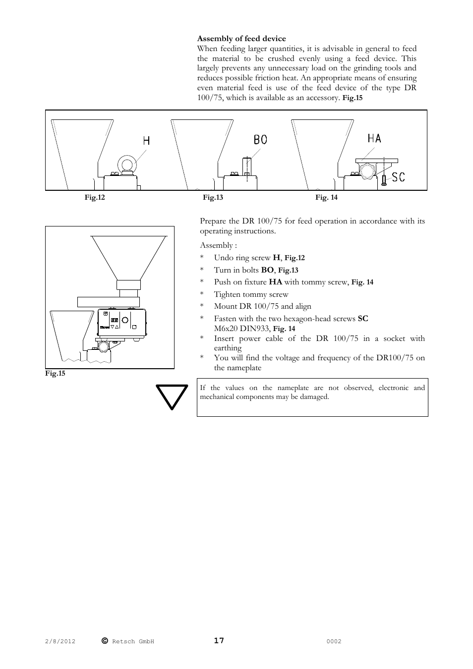 Retsch SR 200 User Manual | Page 17 / 24