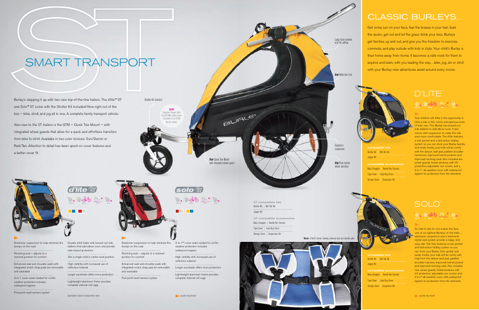 Smart transport, D’lite, Solo | Classic burleys | Burley 09 User Manual | Page 2 / 5