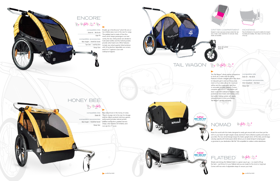 Encore, Honey bee, Tail wagon | Nomad, Flatbed | Burley 09 User Manual | Page 3 / 5