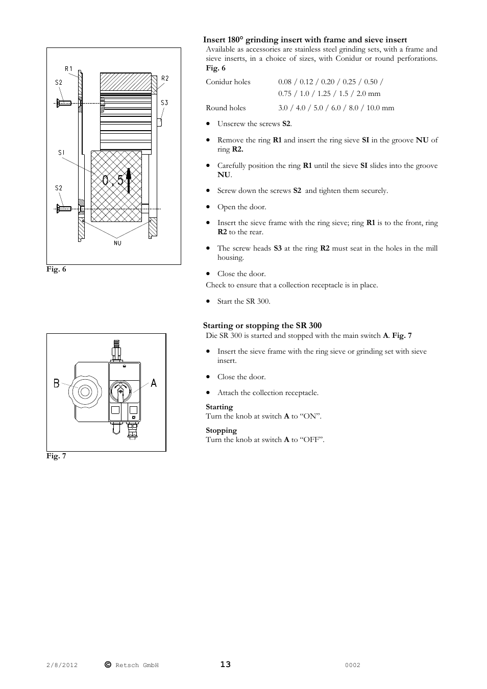 Retsch SR 300 User Manual | Page 13 / 24