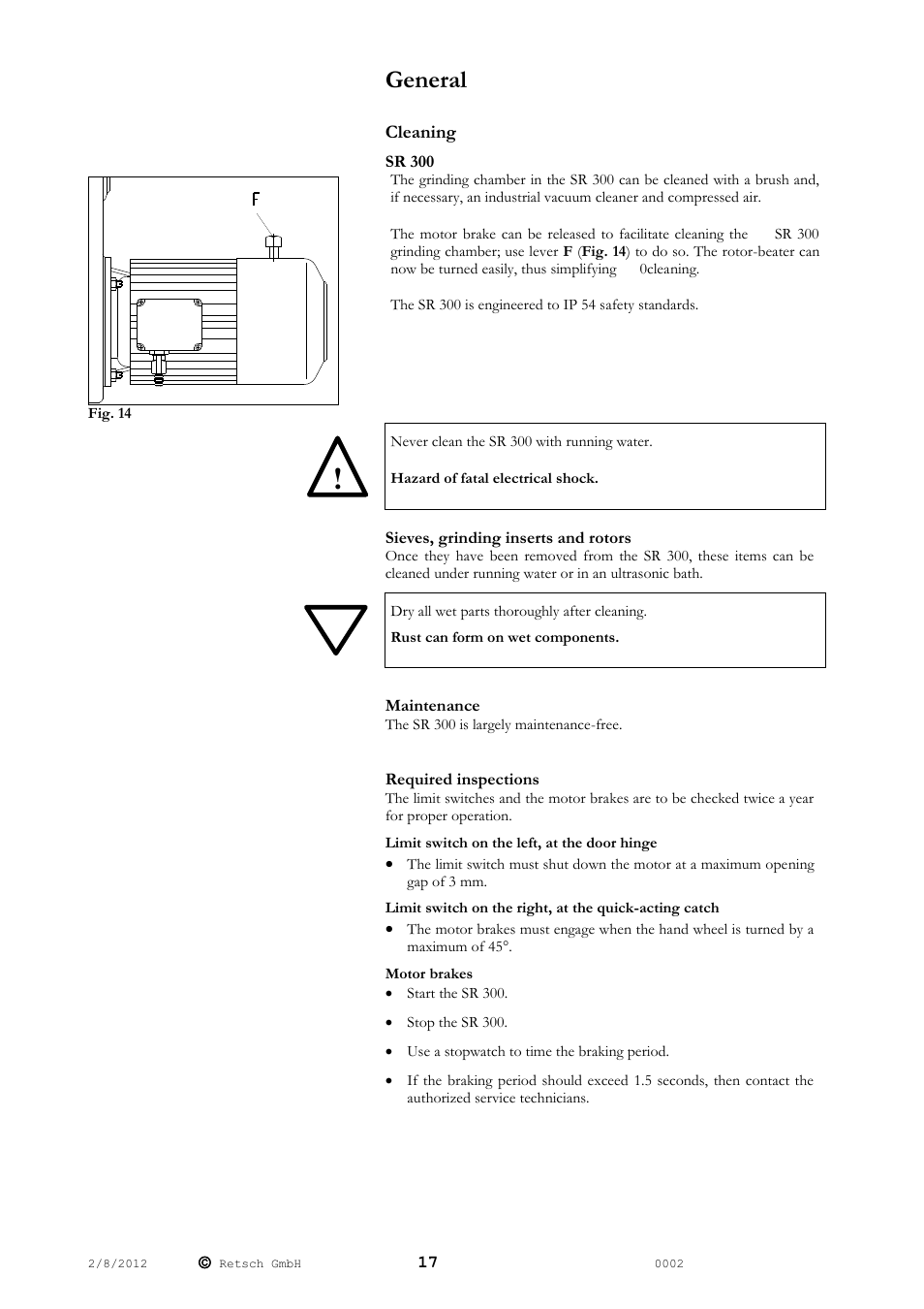 General | Retsch SR 300 User Manual | Page 17 / 24