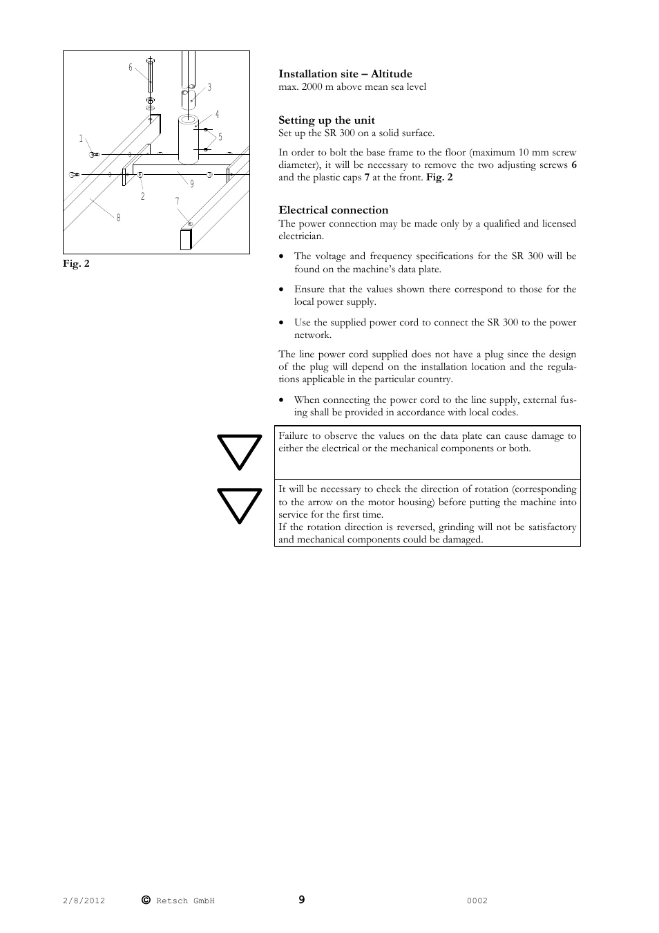 Retsch SR 300 User Manual | Page 9 / 24