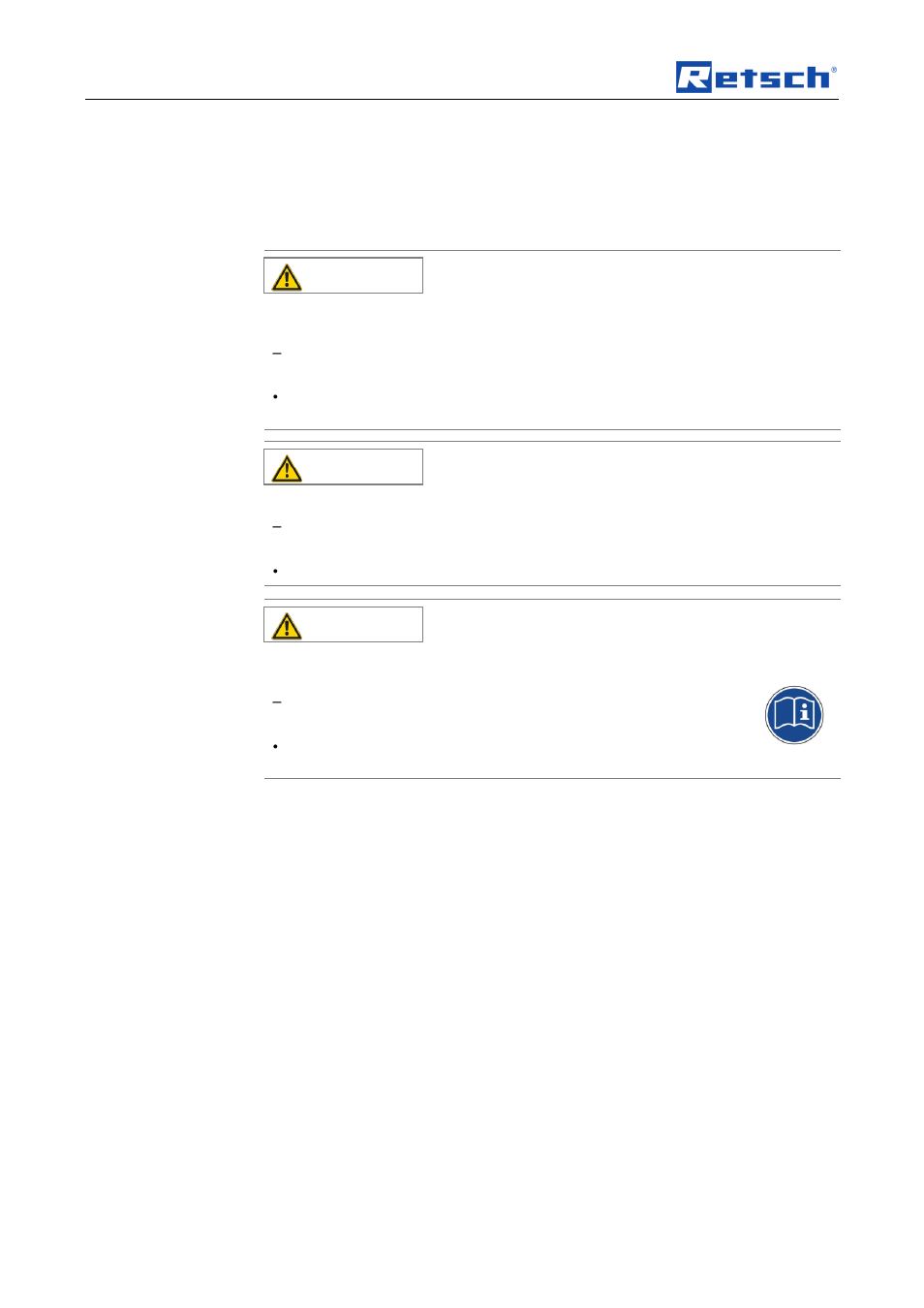 4 technical data, Technical data, 1 use of the machine for the intended purpose | Caution, 2 working instructions | Retsch TWISTER User Manual | Page 12 / 44