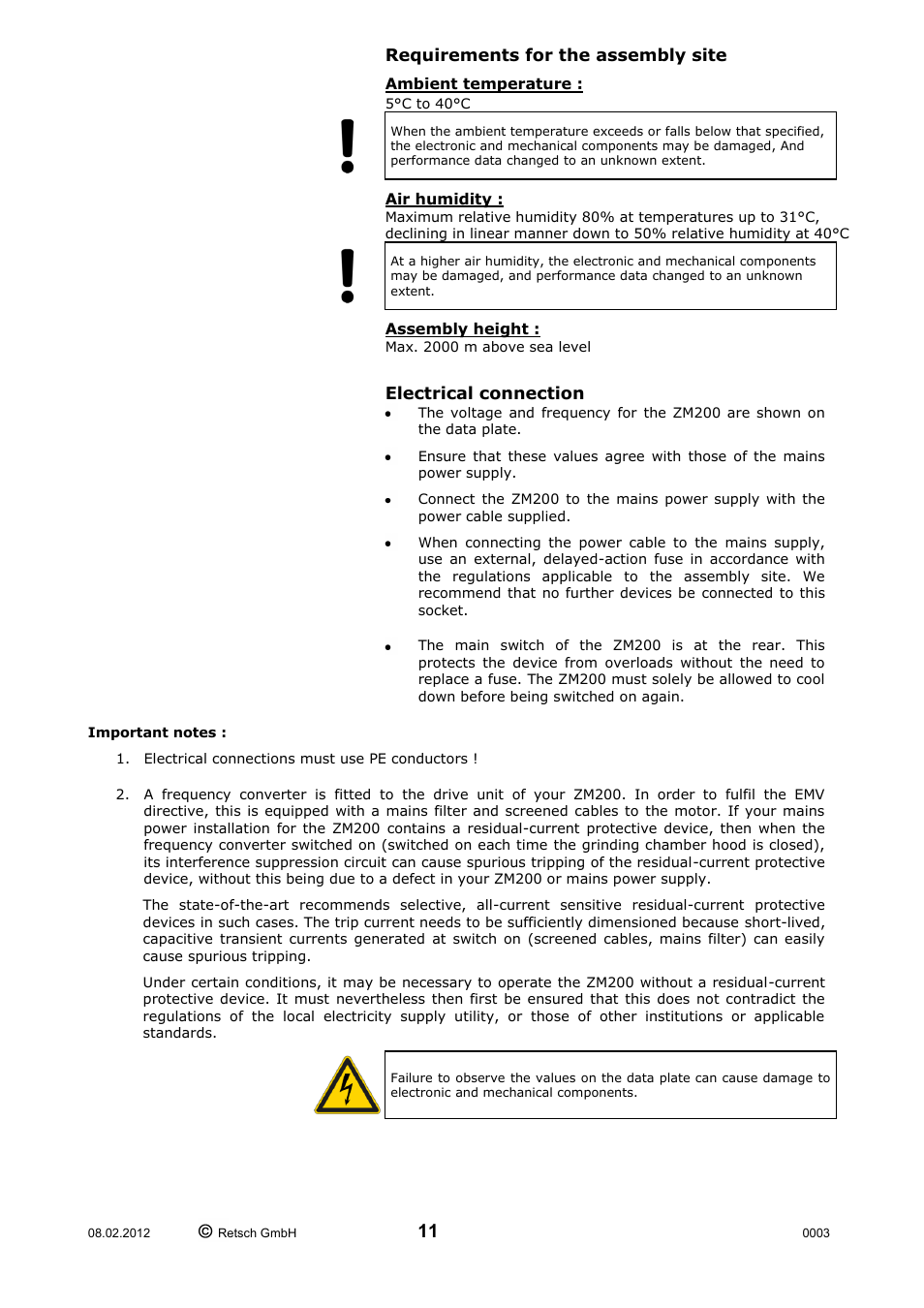 Retsch ZM 200 User Manual | Page 11 / 32