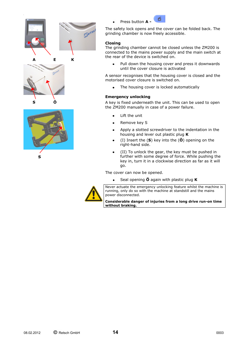 Retsch ZM 200 User Manual | Page 14 / 32