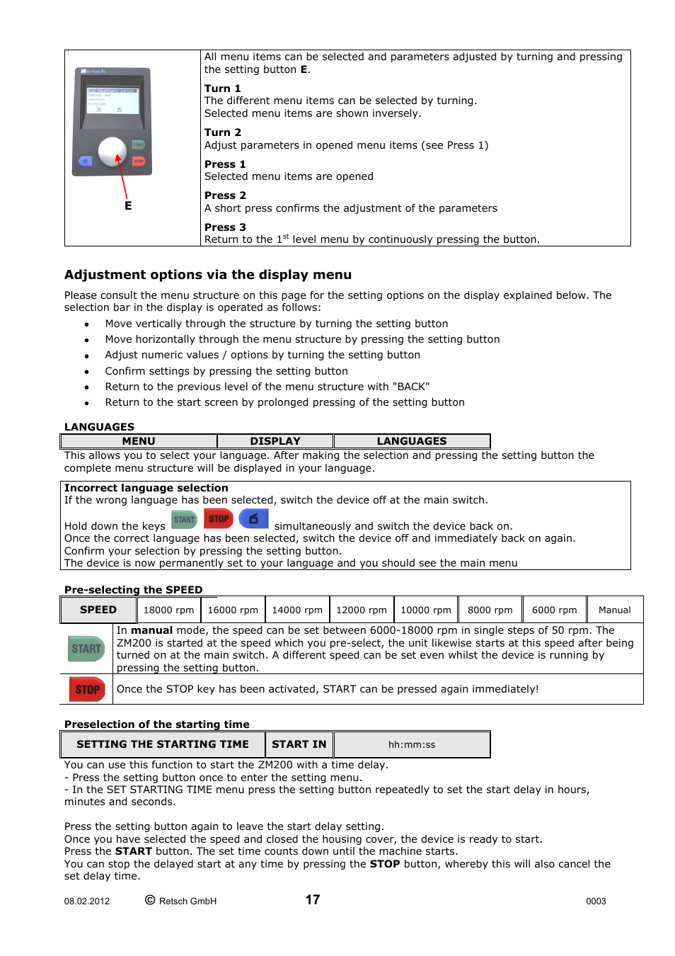 Retsch ZM 200 User Manual | Page 17 / 32