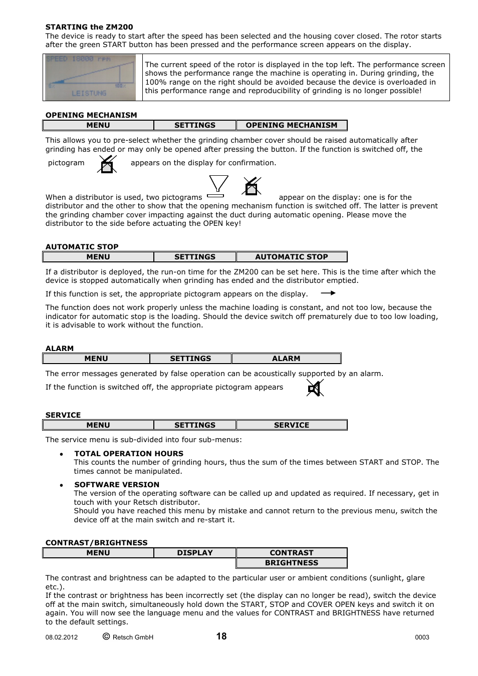 Retsch ZM 200 User Manual | Page 18 / 32