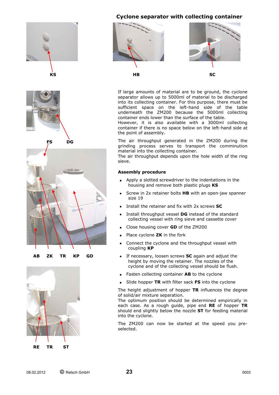 Retsch ZM 200 User Manual | Page 23 / 32