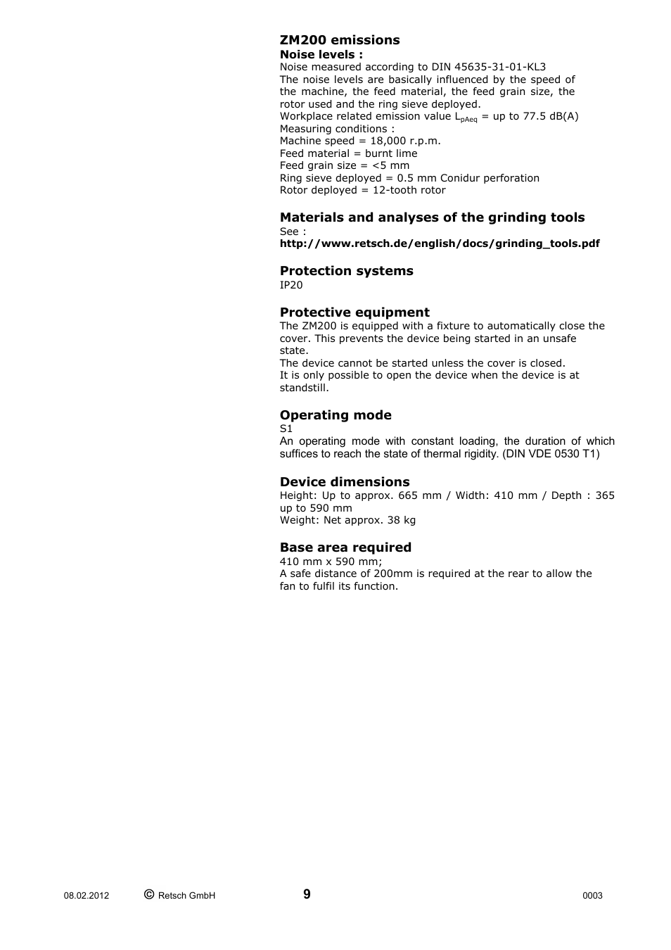 Retsch ZM 200 User Manual | Page 9 / 32