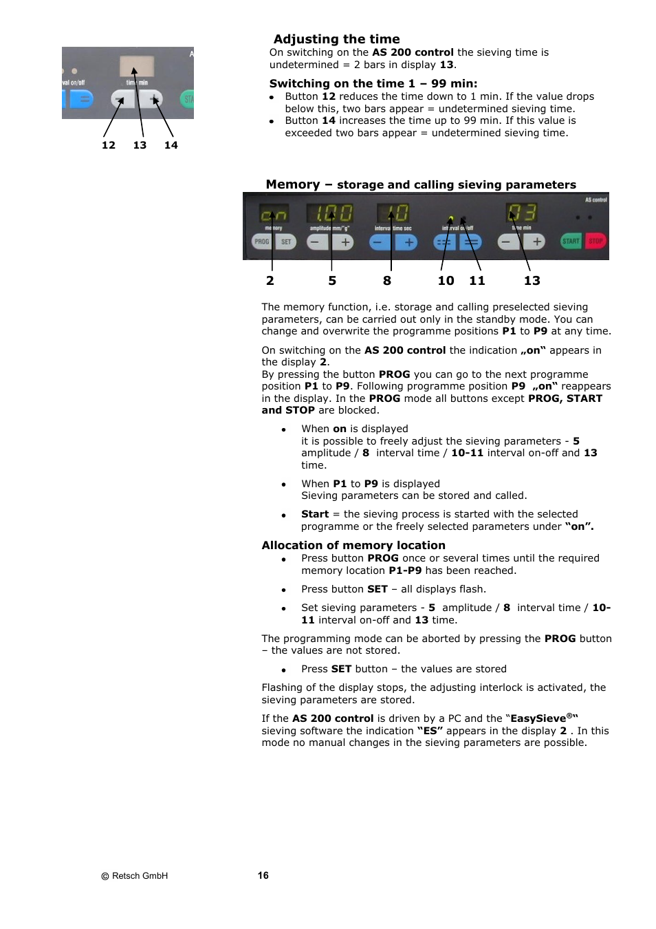 Retsch AS 200 control - natural frequency User Manual | Page 16 / 32