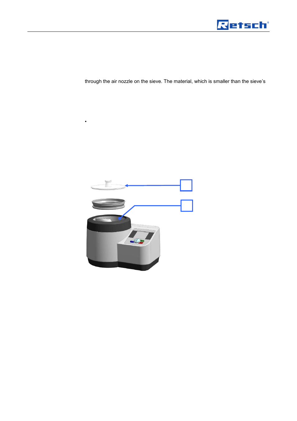 Operating the machine, 4 working procedure, 5 switching on and off | 6 inserting the test sieve | Retsch AS 200 jet User Manual | Page 22 / 56