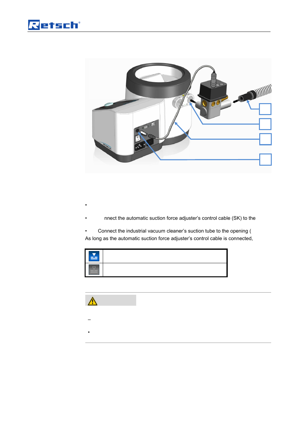 Sk j, Is h, Operating the machine | 19 controlled suction force adjuster, 20 cyclone assembly, Warning | Retsch AS 200 jet User Manual | Page 37 / 56