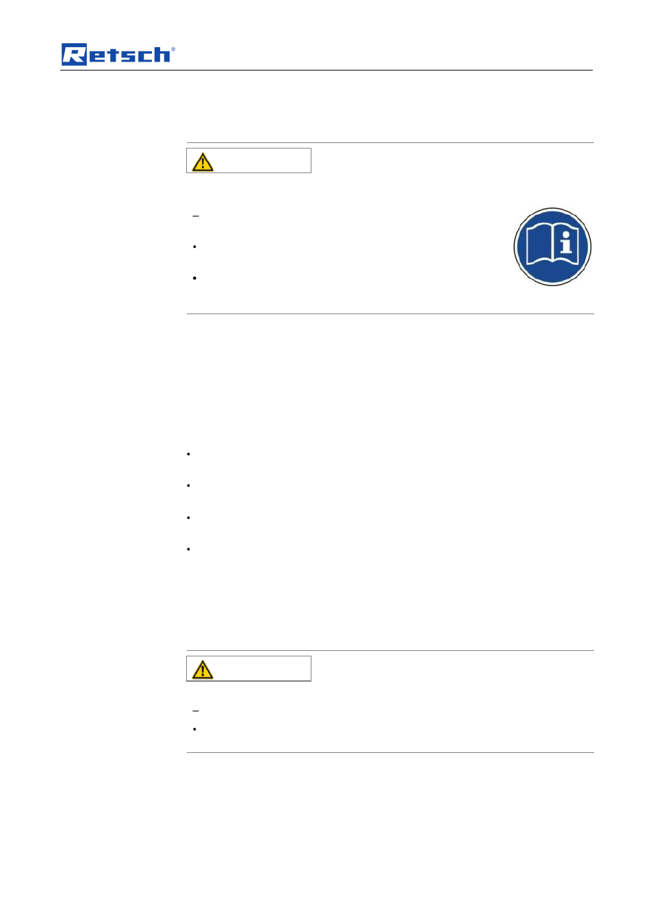 Notas referentes a las instrucciones de servicio, 2 instrucciones generales de seguridad, Precaución | Retsch AS 200 jet User Manual | Page 7 / 48