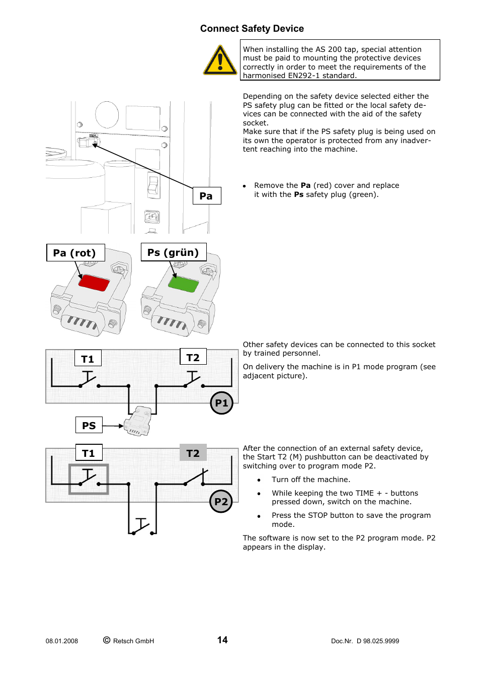 Connect safety device | Retsch AS 200 tap 30.025.0001 User Manual | Page 14 / 28