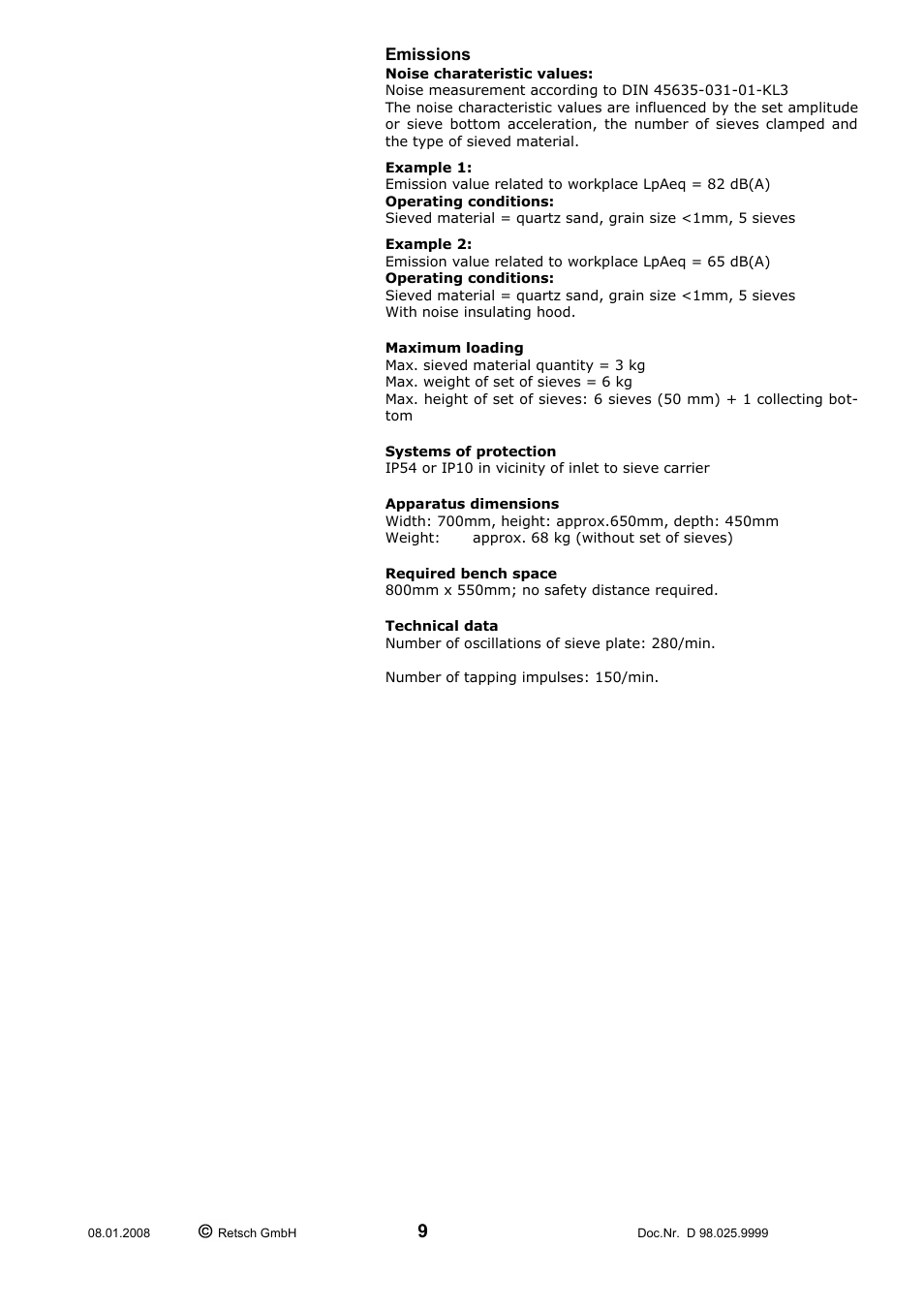 Retsch AS 200 tap 30.025.0001 User Manual | Page 9 / 28