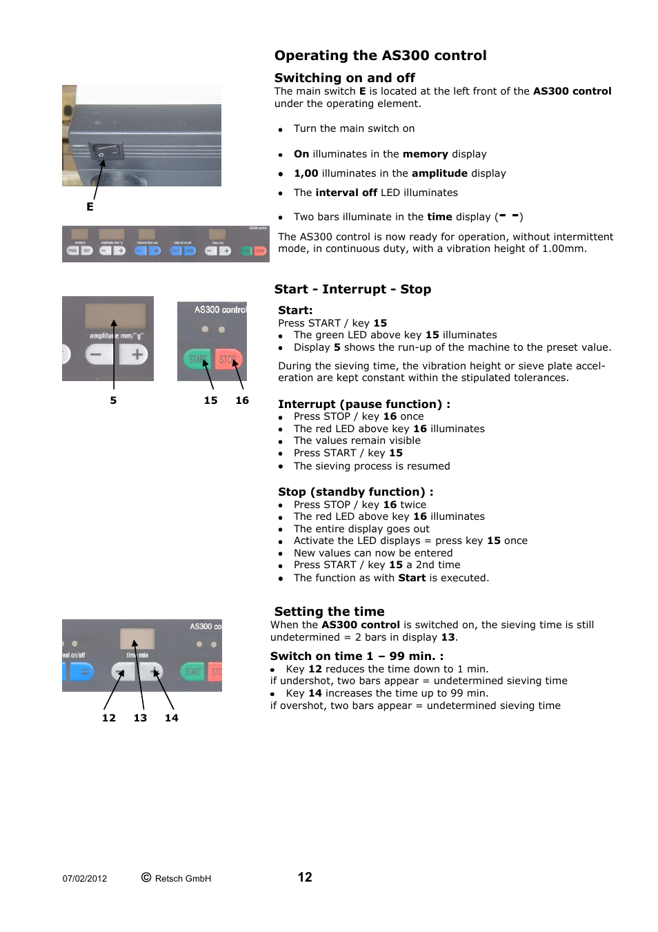 Retsch AS 300 User Manual | Page 12 / 32