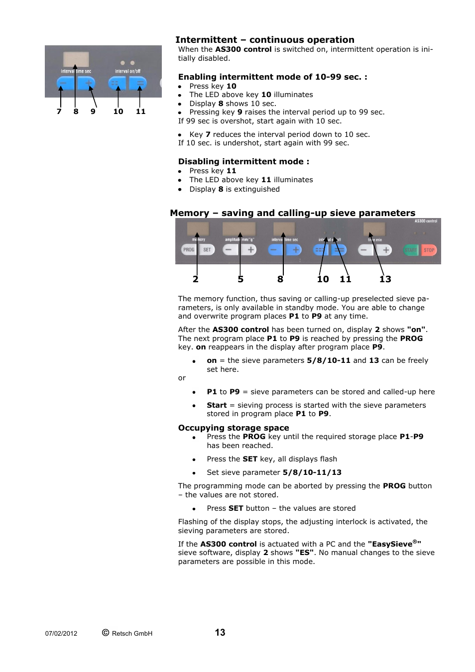 Retsch AS 300 User Manual | Page 13 / 32