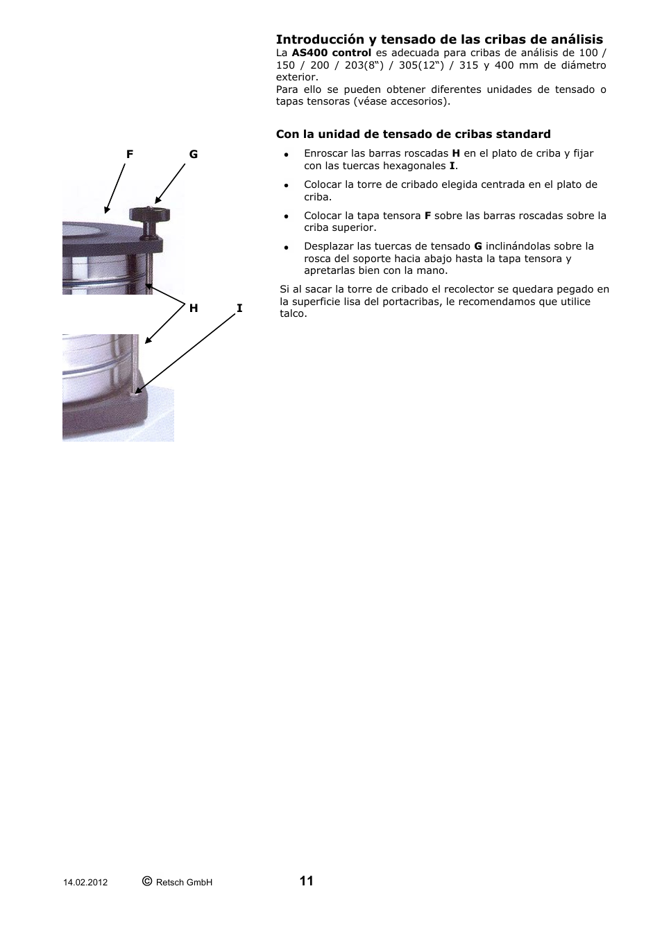 Retsch AS 400 User Manual | Page 11 / 28