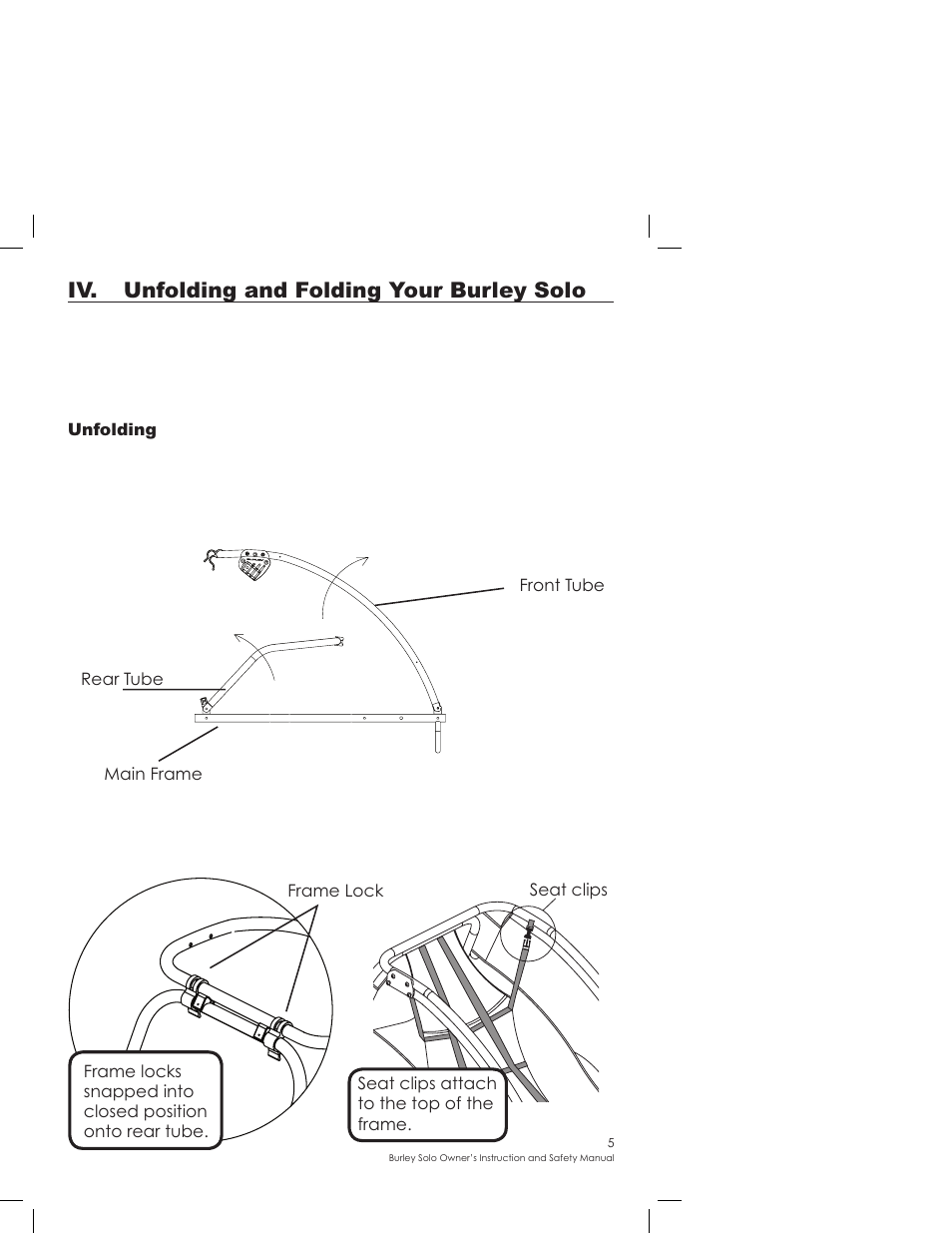 Iv. unfolding and folding your burley solo | Burley SOLO User Manual | Page 5 / 24