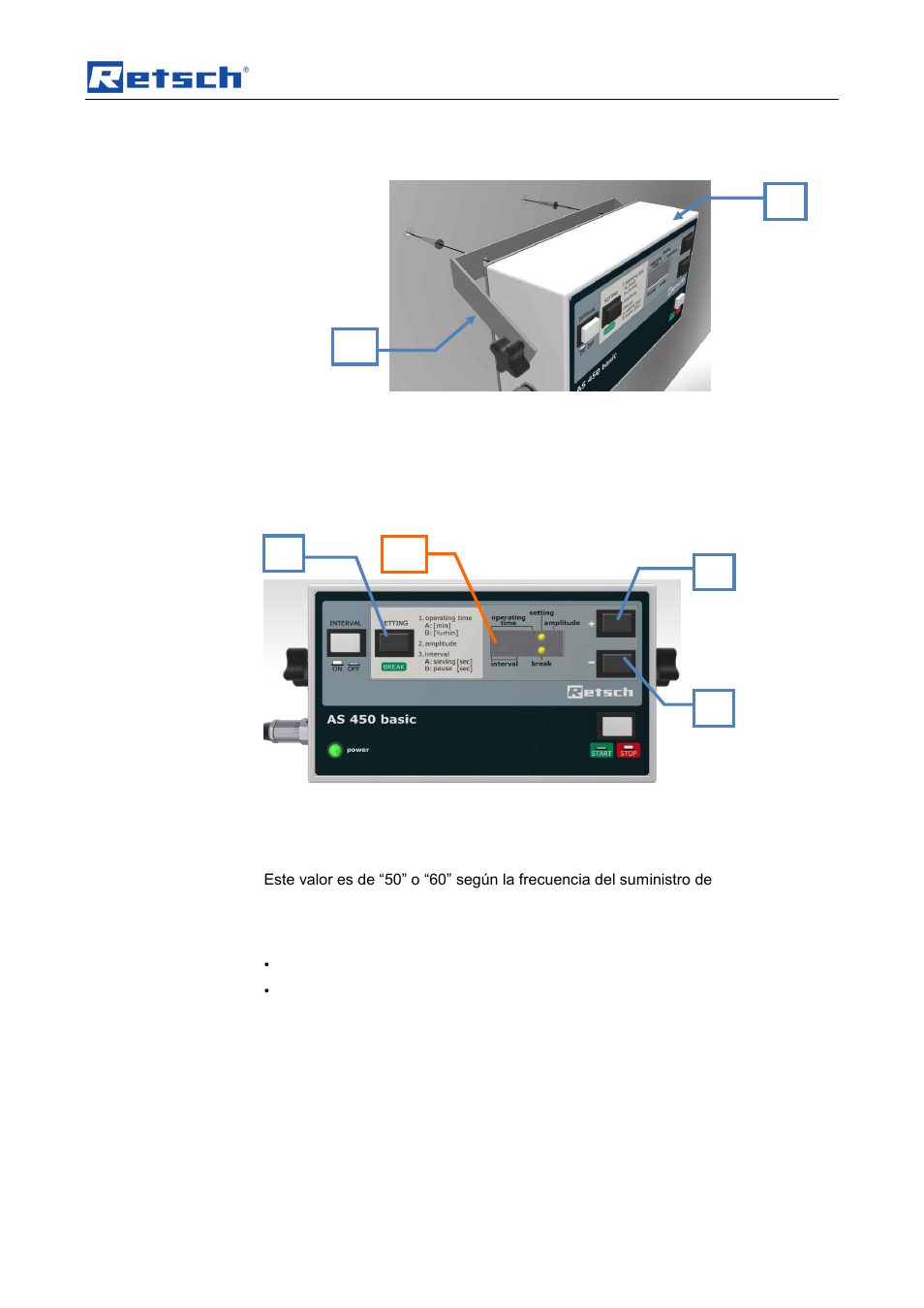 8 montaje en pared de la unidad de control, 9 ajustar la frecuencia de red, Embalaje, transporte y colocación | Retsch AS 450 basic User Manual | Page 17 / 40