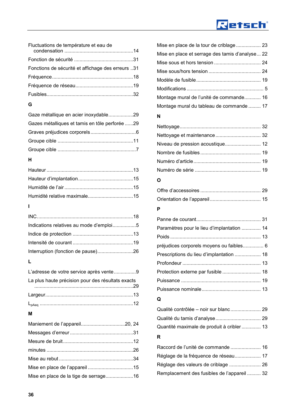 Retsch AS 450 basic User Manual | Page 36 / 44