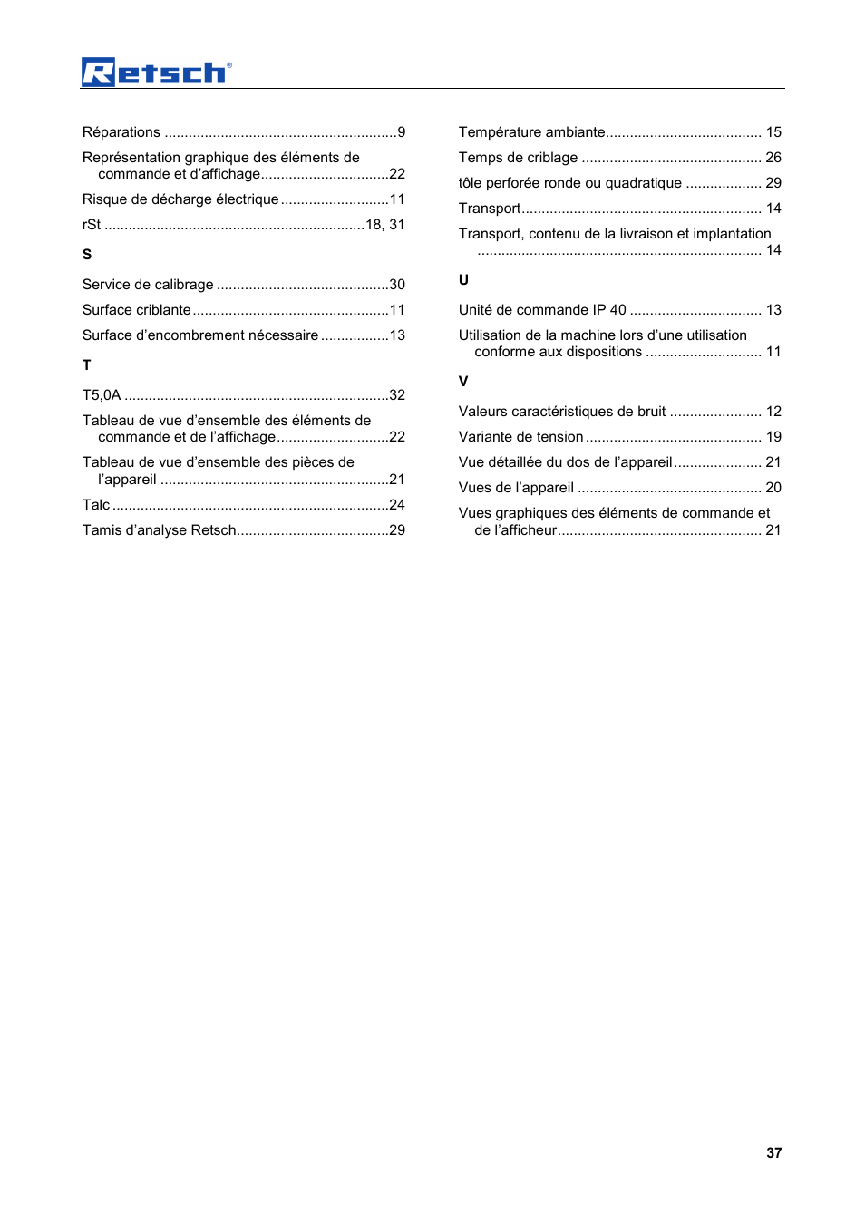 Retsch AS 450 basic User Manual | Page 37 / 44
