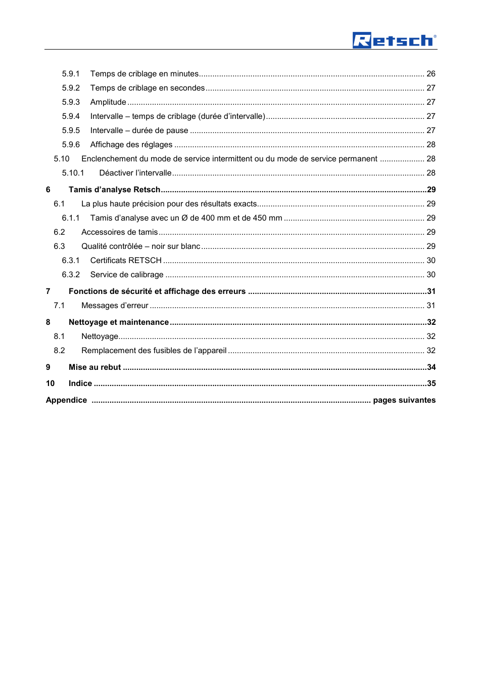Retsch AS 450 basic User Manual | Page 4 / 44