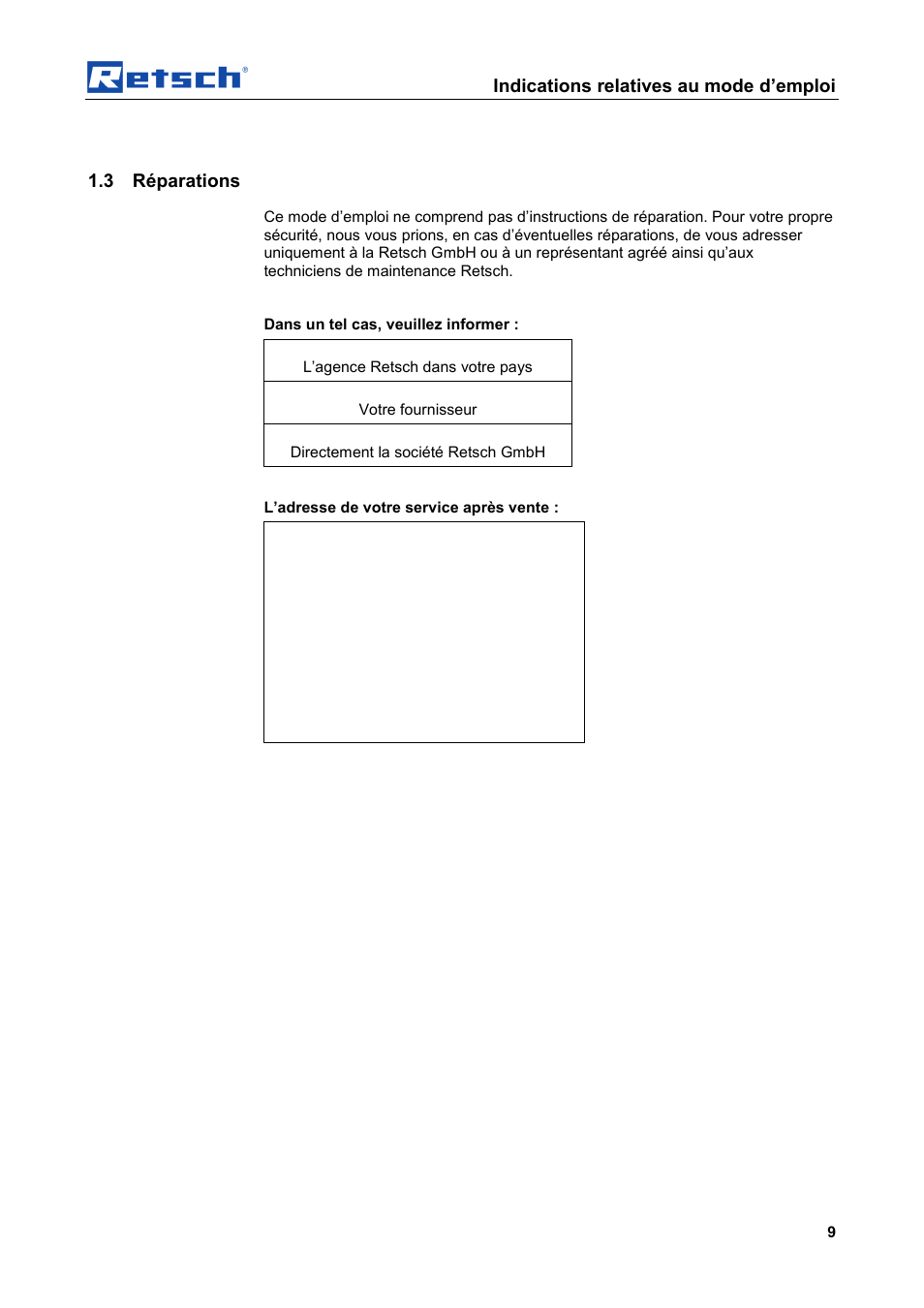 Retsch AS 450 basic User Manual | Page 9 / 44