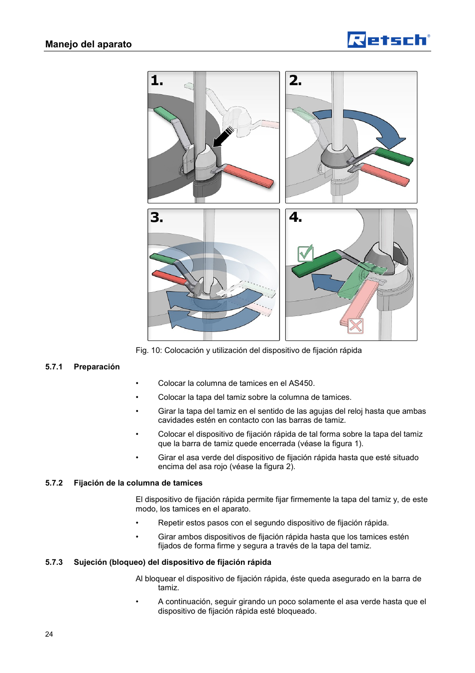 Manejo del aparato | Retsch AS 450 control User Manual | Page 24 / 52