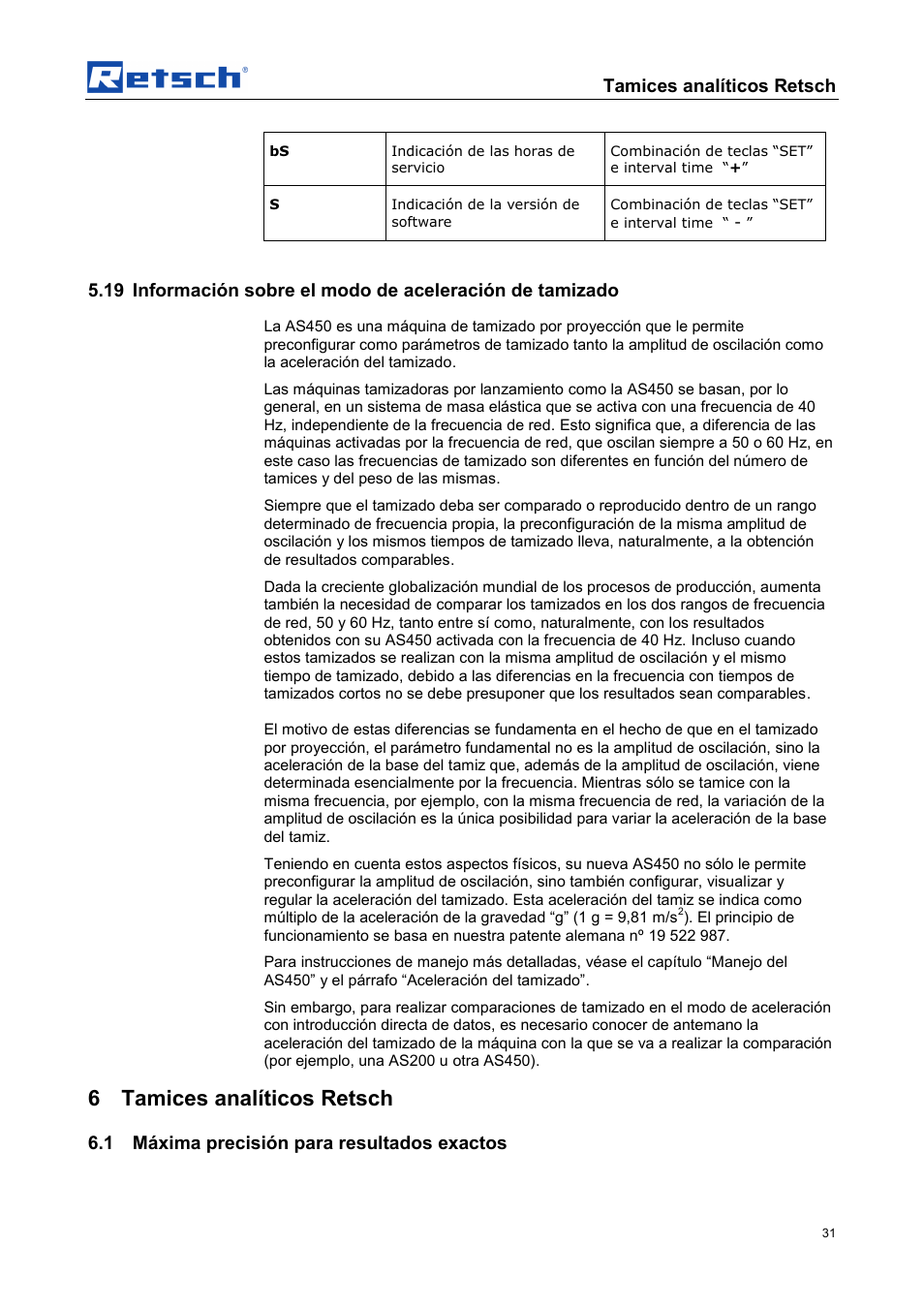 6 tamices analíticos retsch, Tamices analíticos retsch, 1 máxima precisión para resultados exactos | Retsch AS 450 control User Manual | Page 31 / 52