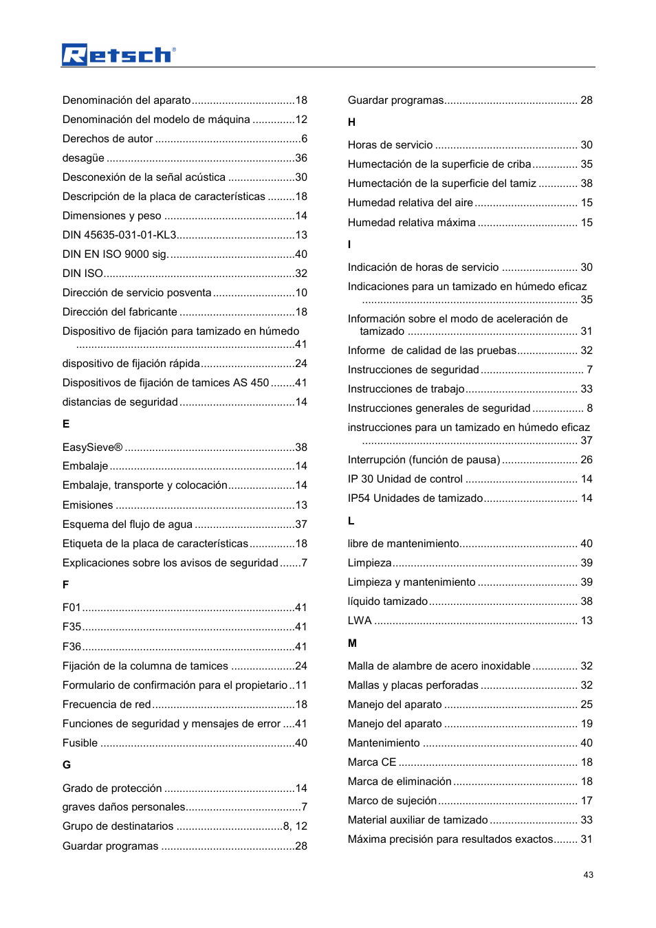 Retsch AS 450 control User Manual | Page 43 / 52