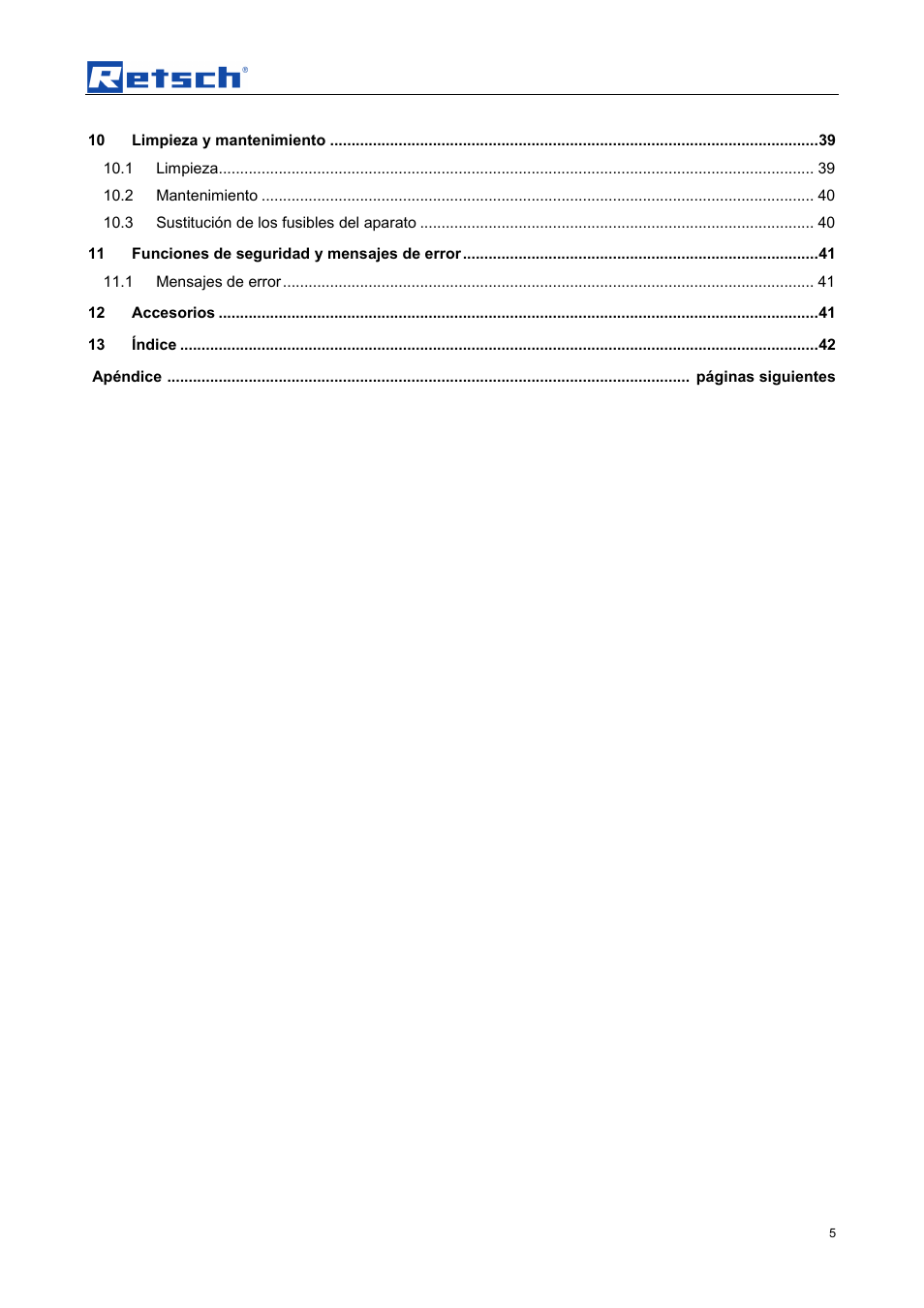 Retsch AS 450 control User Manual | Page 5 / 52